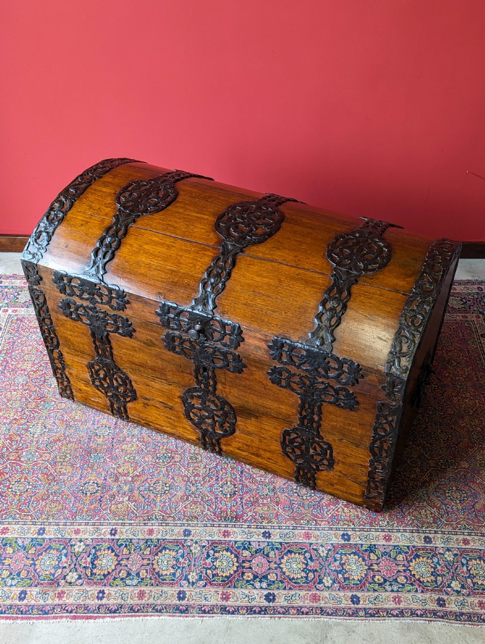Antique Victorian Dome Topped Sea Chest View V