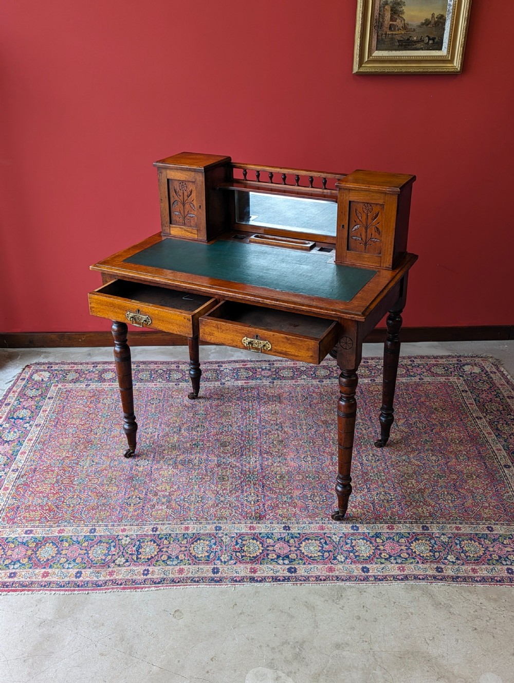 Antique Edwardian Mahogany Ladies Desk / Writing Table View II