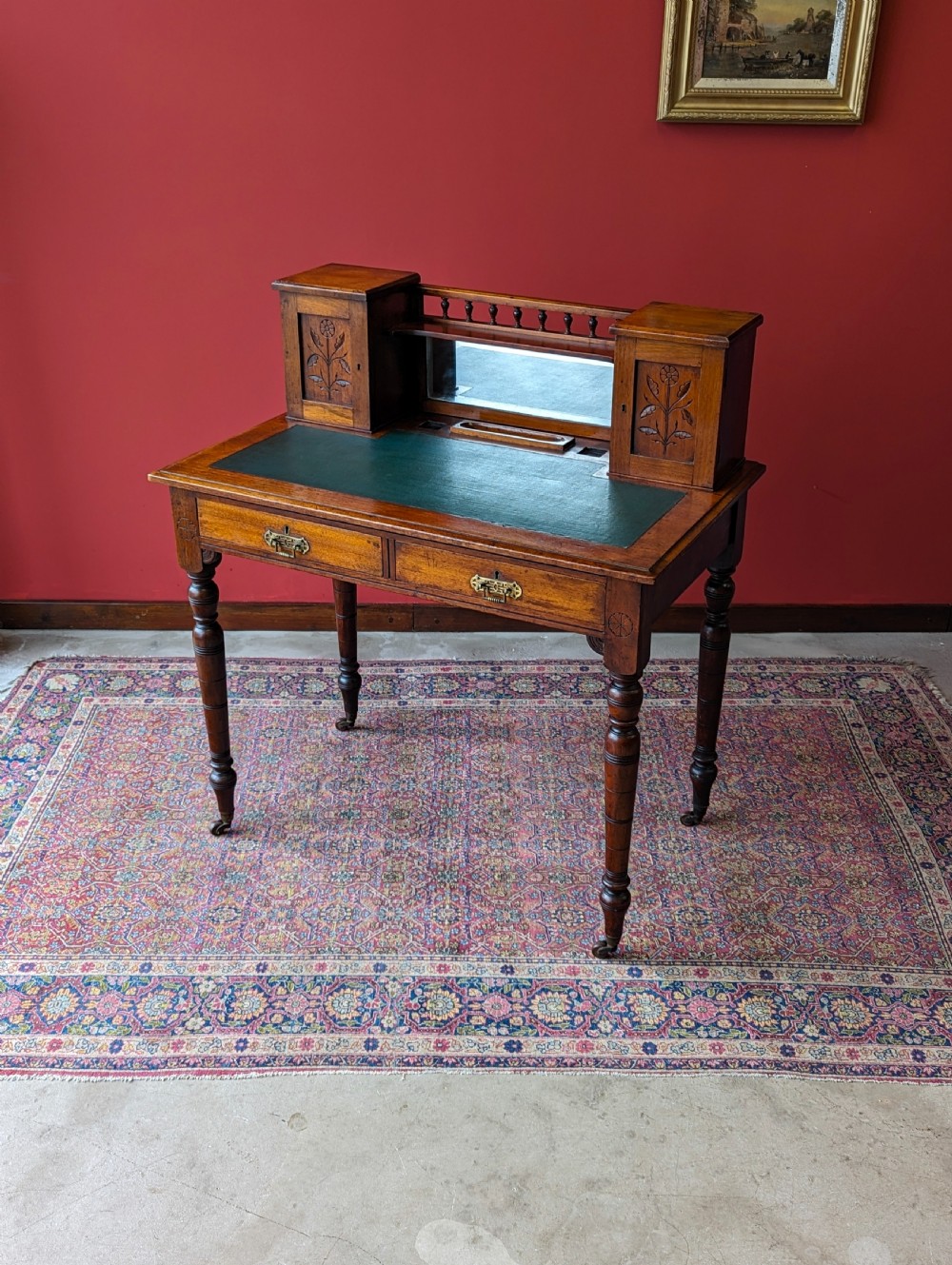 Antique Edwardian Mahogany Ladies Desk / Writing Table View IX