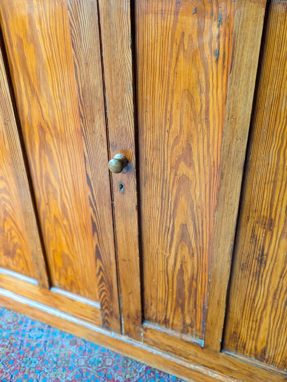 Antique Early 20th Century Pine Closed Bookcase Cupboard View IV