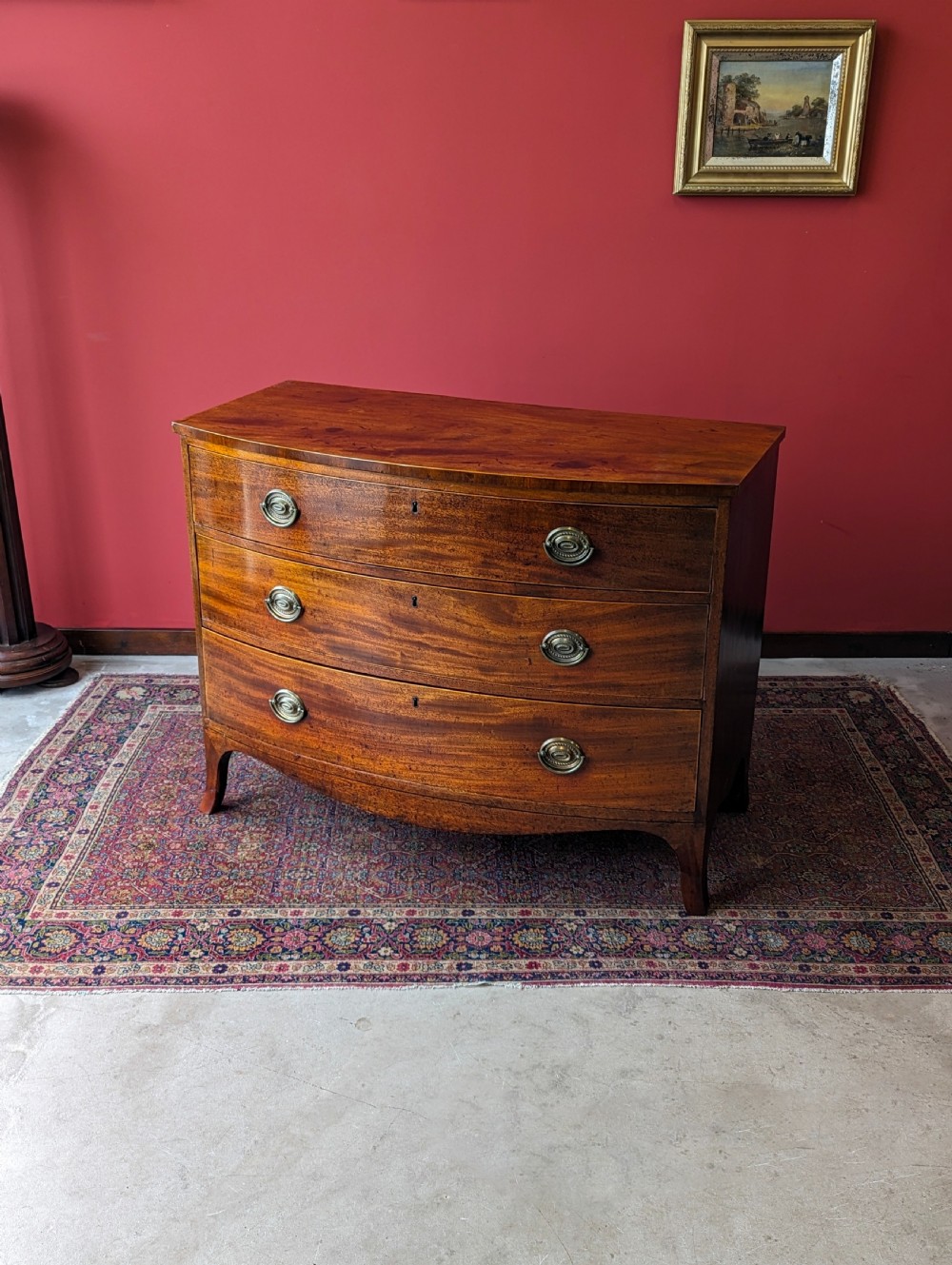 Antique Early 19th Century Mahogany Bow Front Chest of Drawers View IV