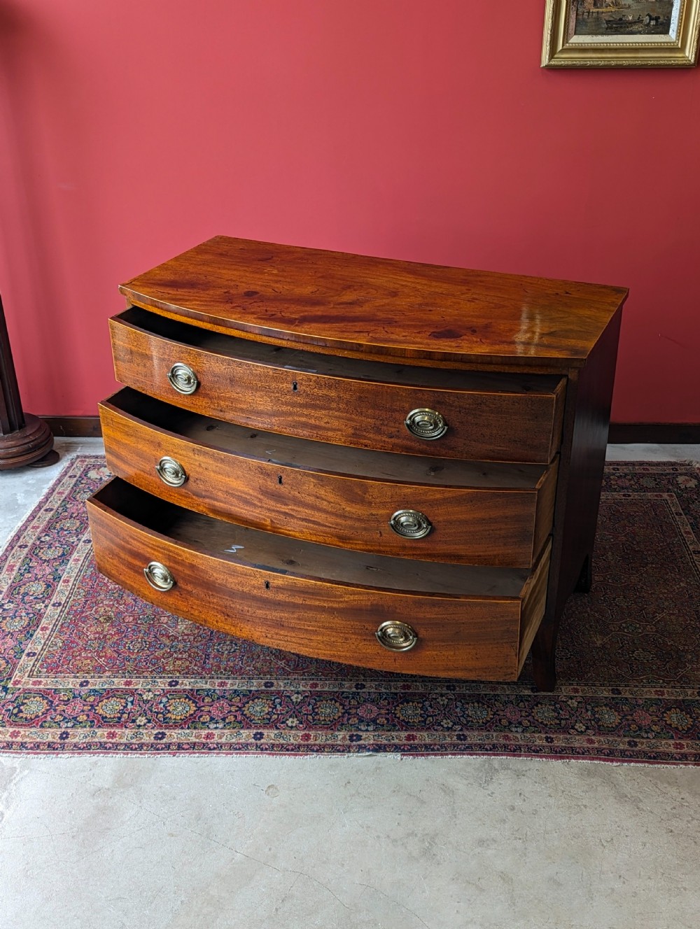 Antique Early 19th Century Mahogany Bow Front Chest of Drawers View VIII