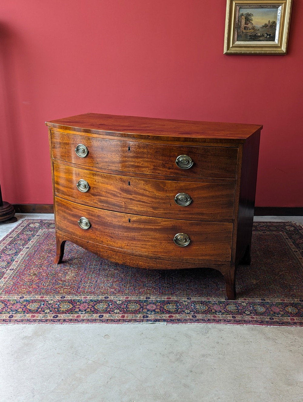 Antique Early 19th Century Mahogany Bow Front Chest of Drawers View IX