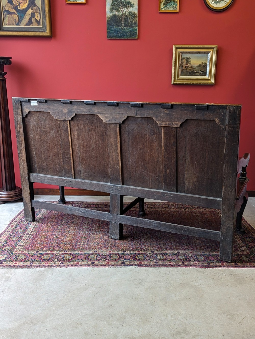 Antique Georgian Oak Settle View III