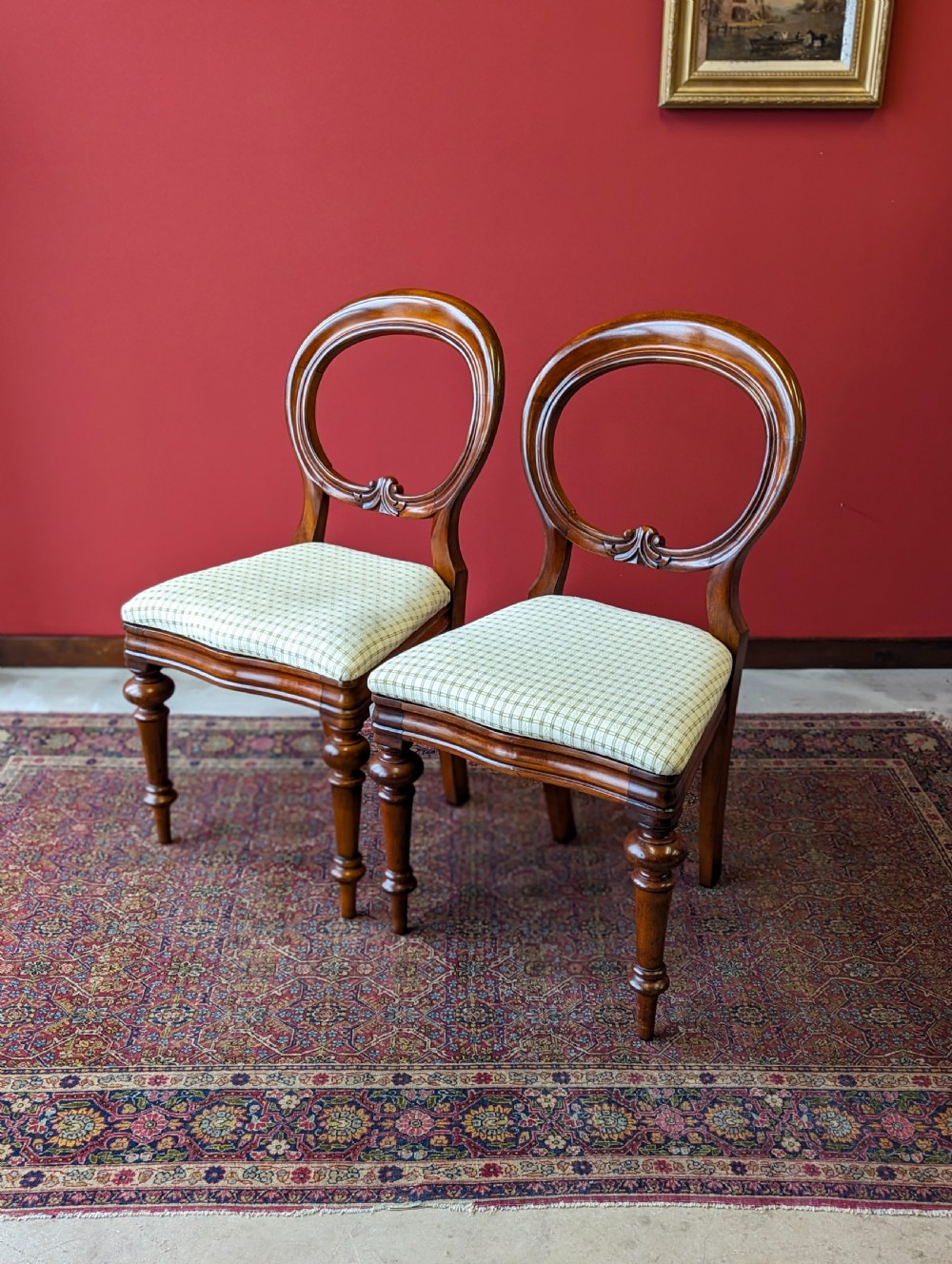 Set of Four Antique Early Victorian Mahogany Dining Chairs View II
