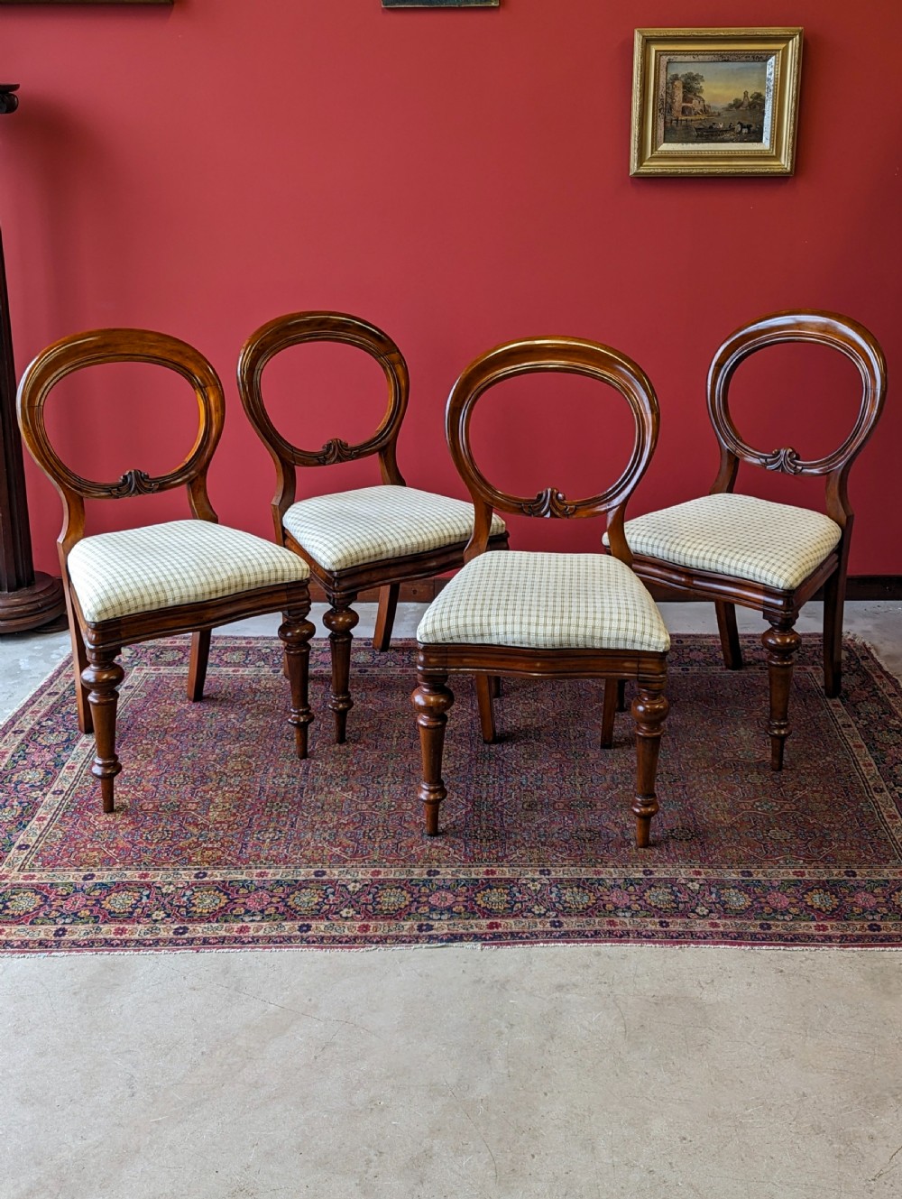 Set of Four Antique Early Victorian Mahogany Dining Chairs View V