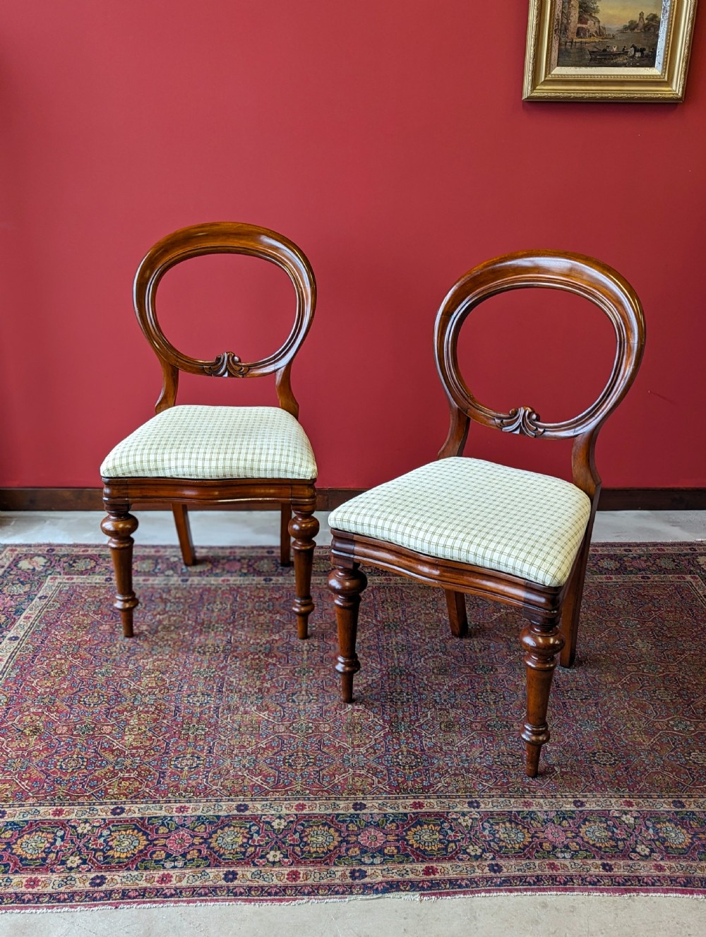 Set of Four Antique Early Victorian Mahogany Dining Chairs View IX