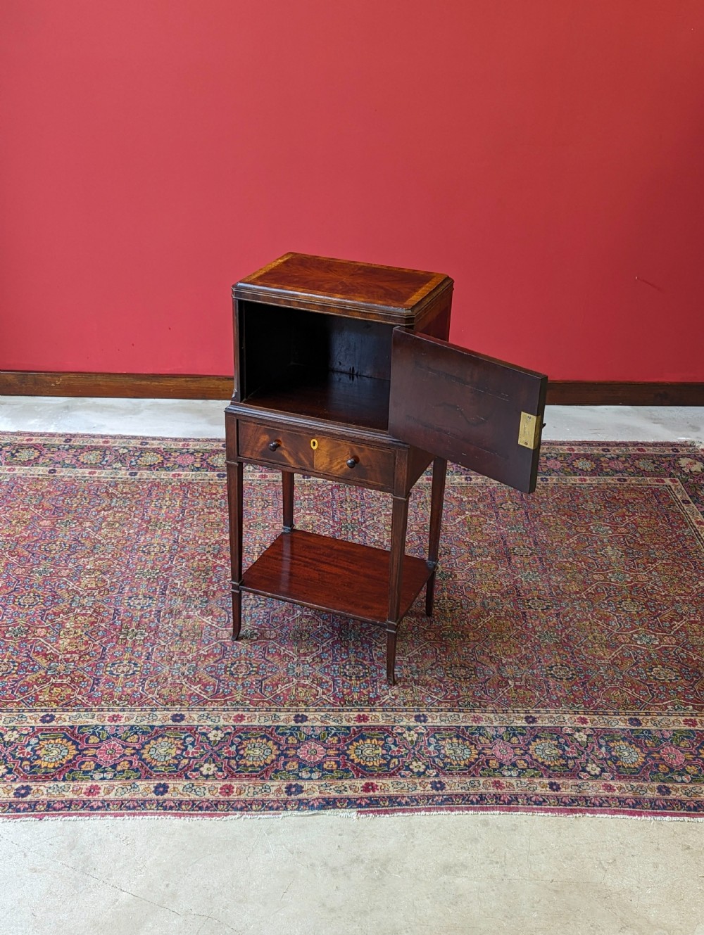 Antique Victorian Mahogany Bedside View V