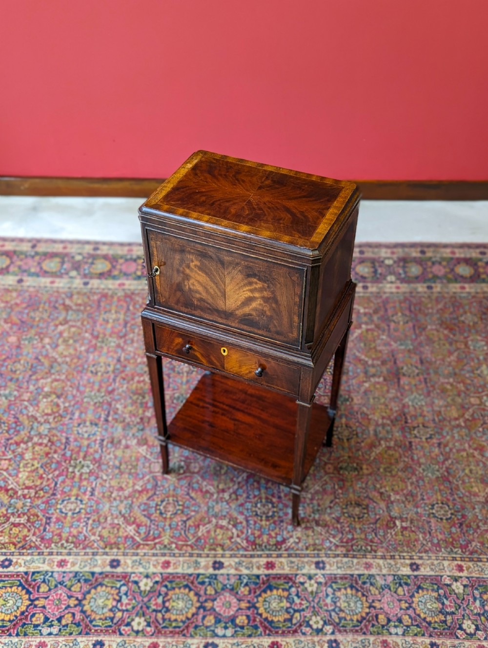 Antique Victorian Mahogany Bedside View X