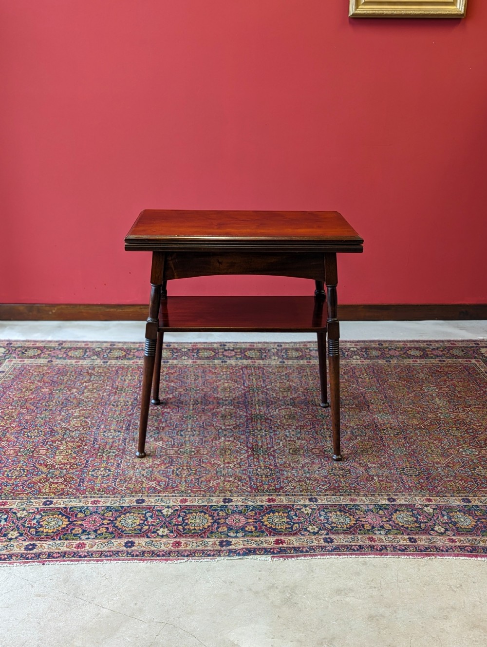 Antique Arts & Crafts Mahogany Fold over Card Table View VI