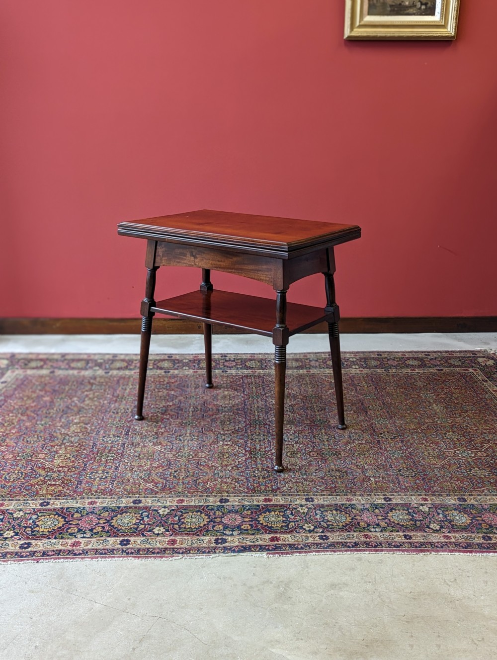 Antique Arts & Crafts Mahogany Fold over Card Table