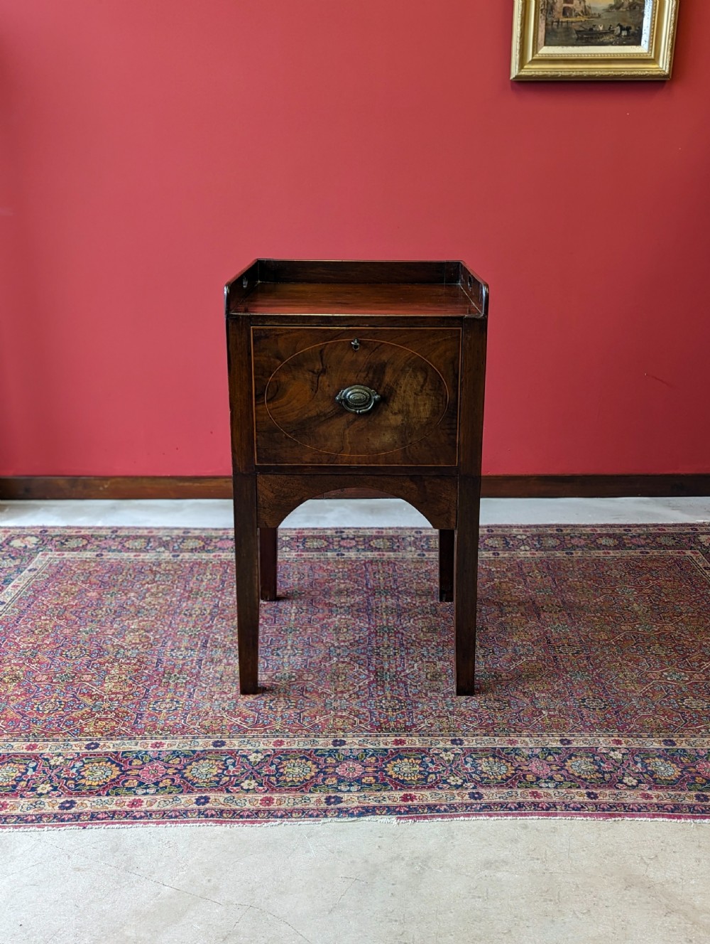 Antique Georgian Mahogany Fall Front Bedside View II
