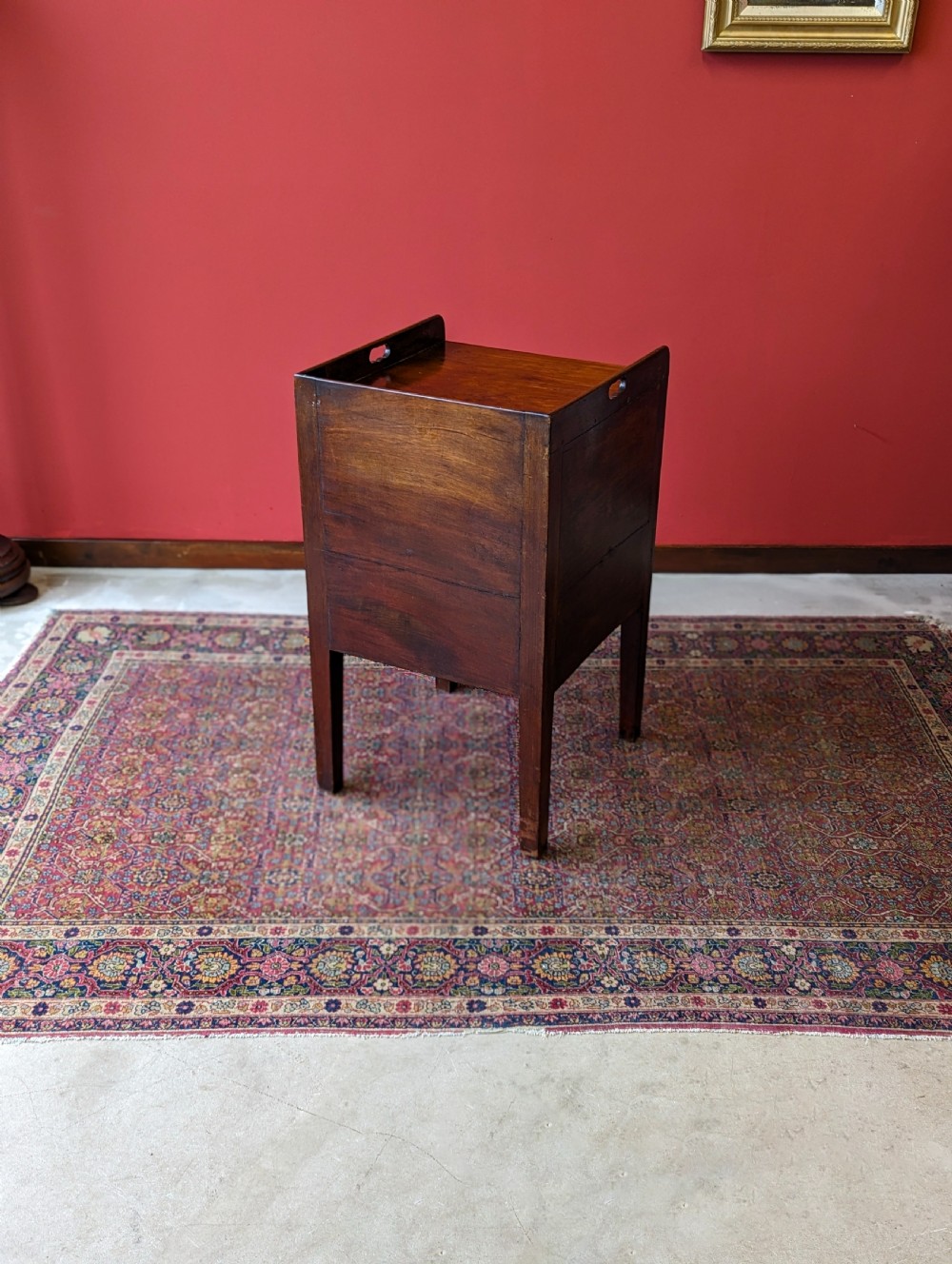 Antique Georgian Mahogany Fall Front Bedside View VII