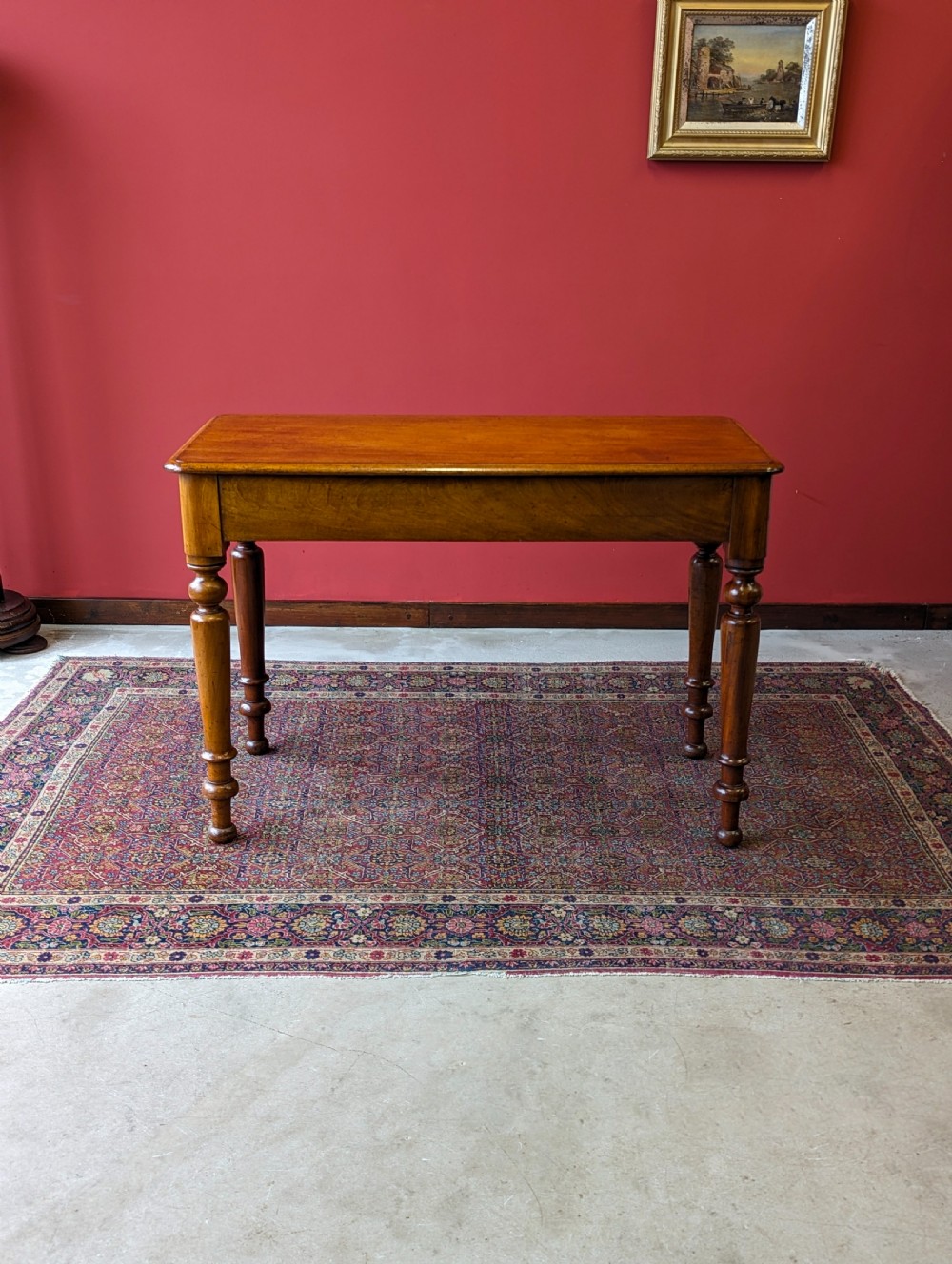 Antique 19th Century Mahogany Side Table with Drawers View II