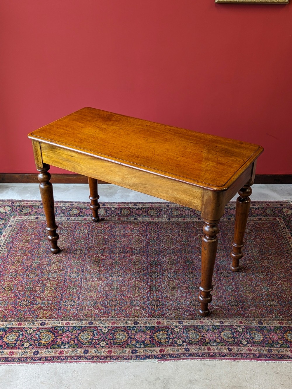 Antique 19th Century Mahogany Side Table with Drawers View IV