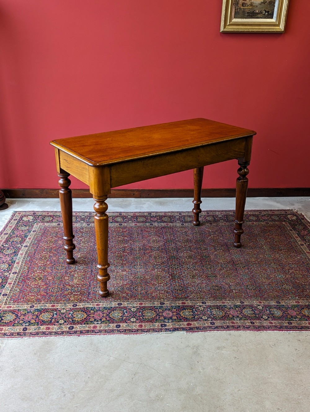 Antique 19th Century Mahogany Side Table with Drawers View V