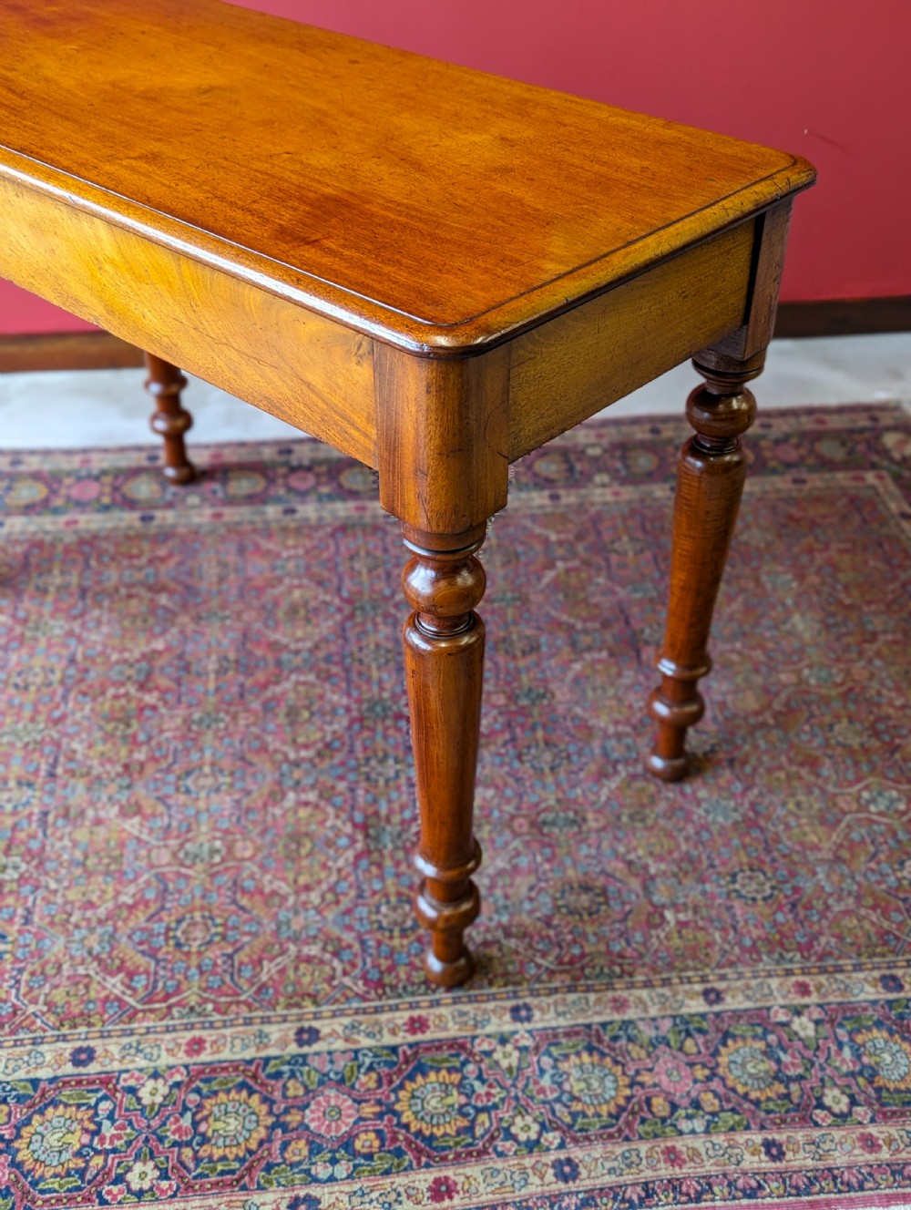 Antique 19th Century Mahogany Side Table with Drawers View VIII