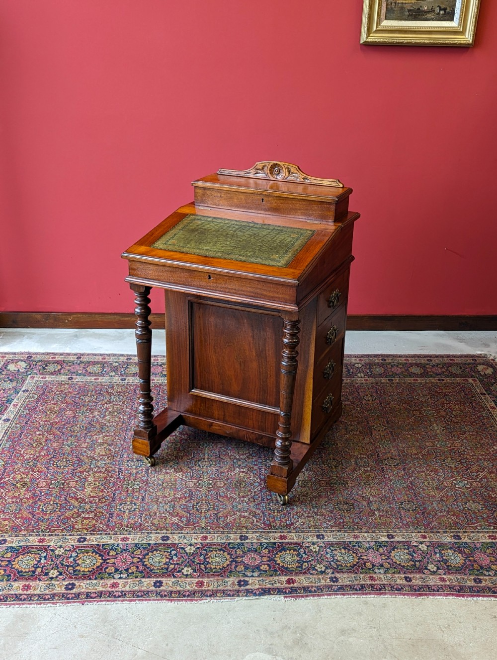 Antique 19th Century Walnut Davenport Writing Desk View II