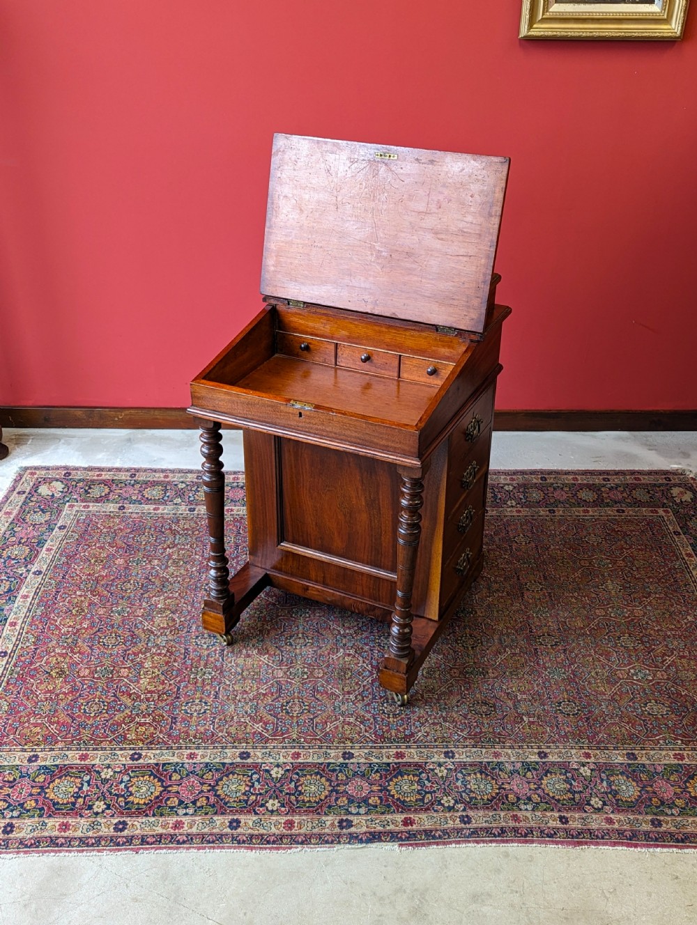 Antique 19th Century Walnut Davenport Writing Desk View V