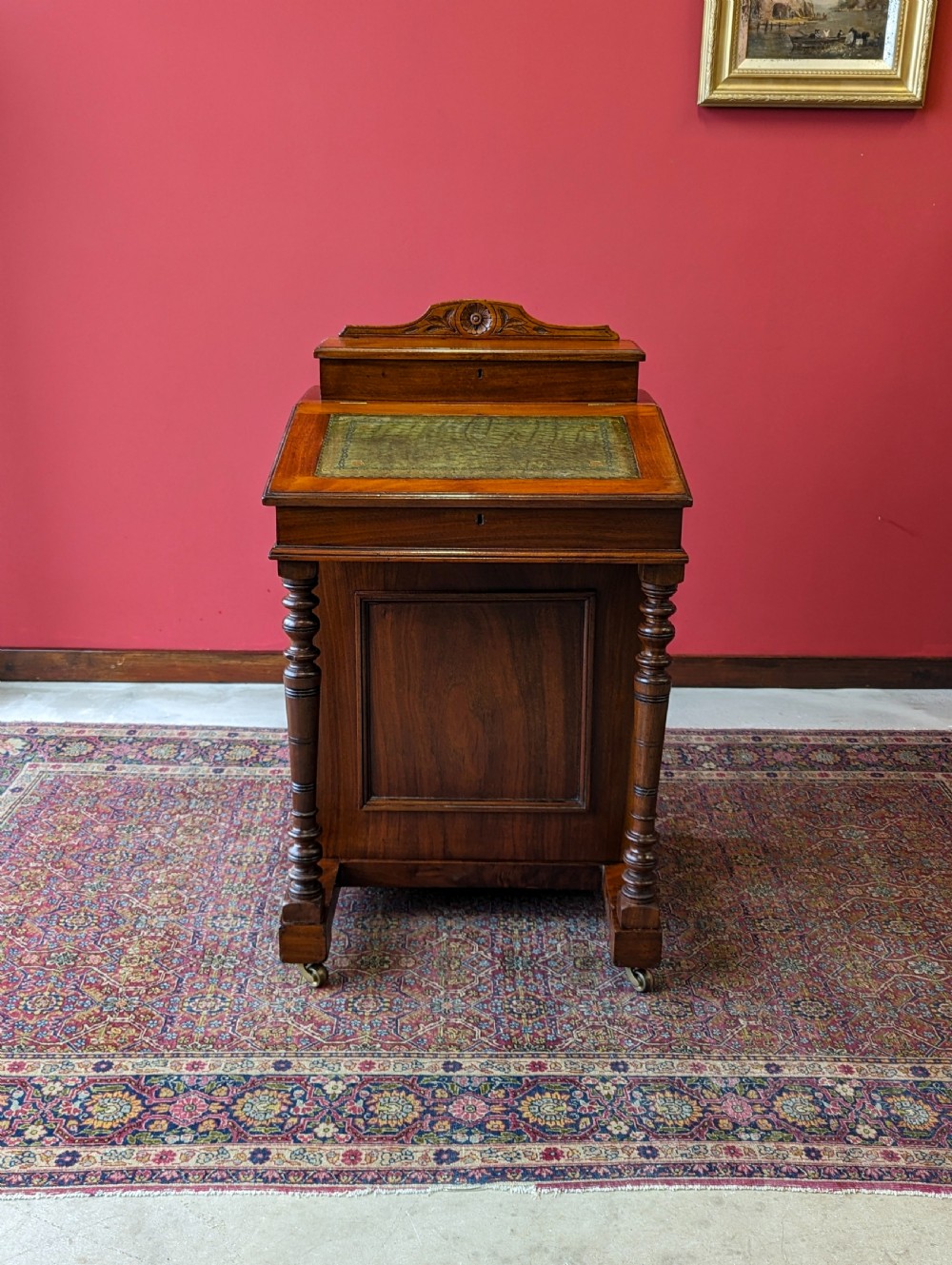 Antique 19th Century Walnut Davenport Writing Desk View VI