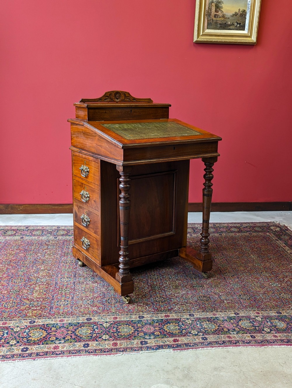 Antique 19th Century Walnut Davenport Writing Desk View VII
