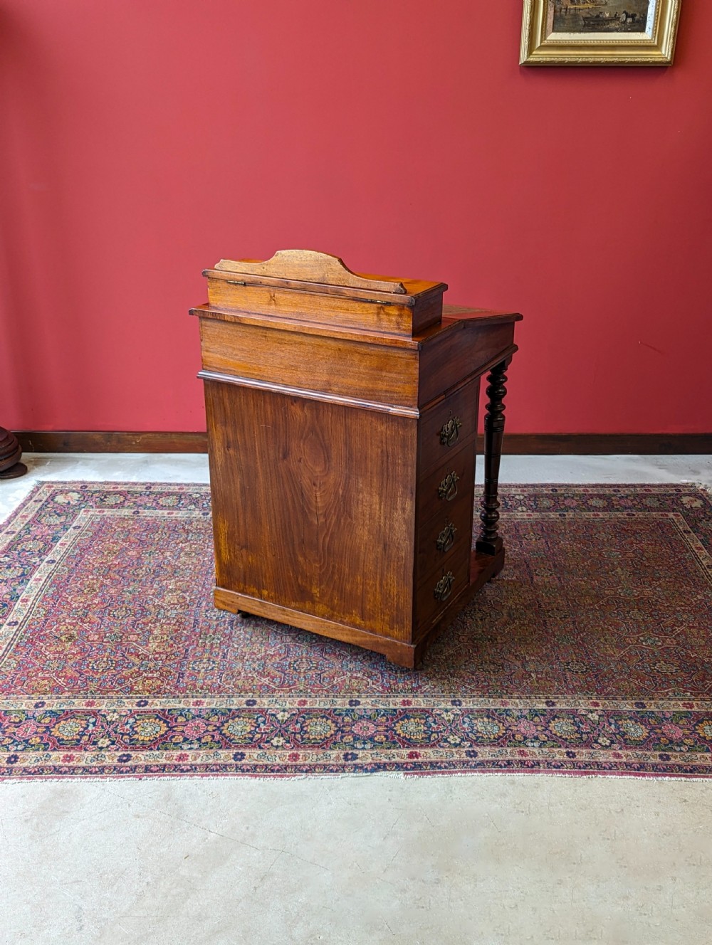 Antique 19th Century Walnut Davenport Writing Desk View VIII