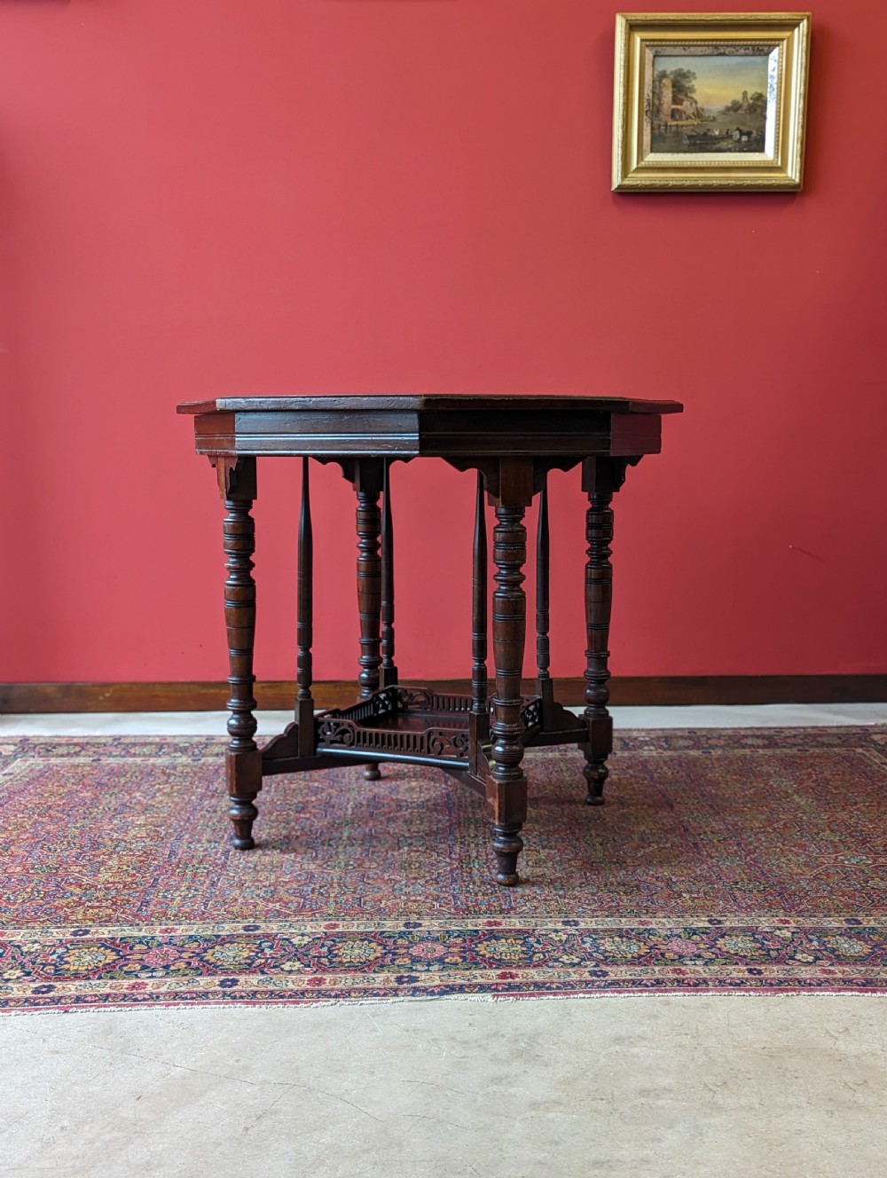 Antique Edwardian Mahogany Octagonal Occasional Table View II