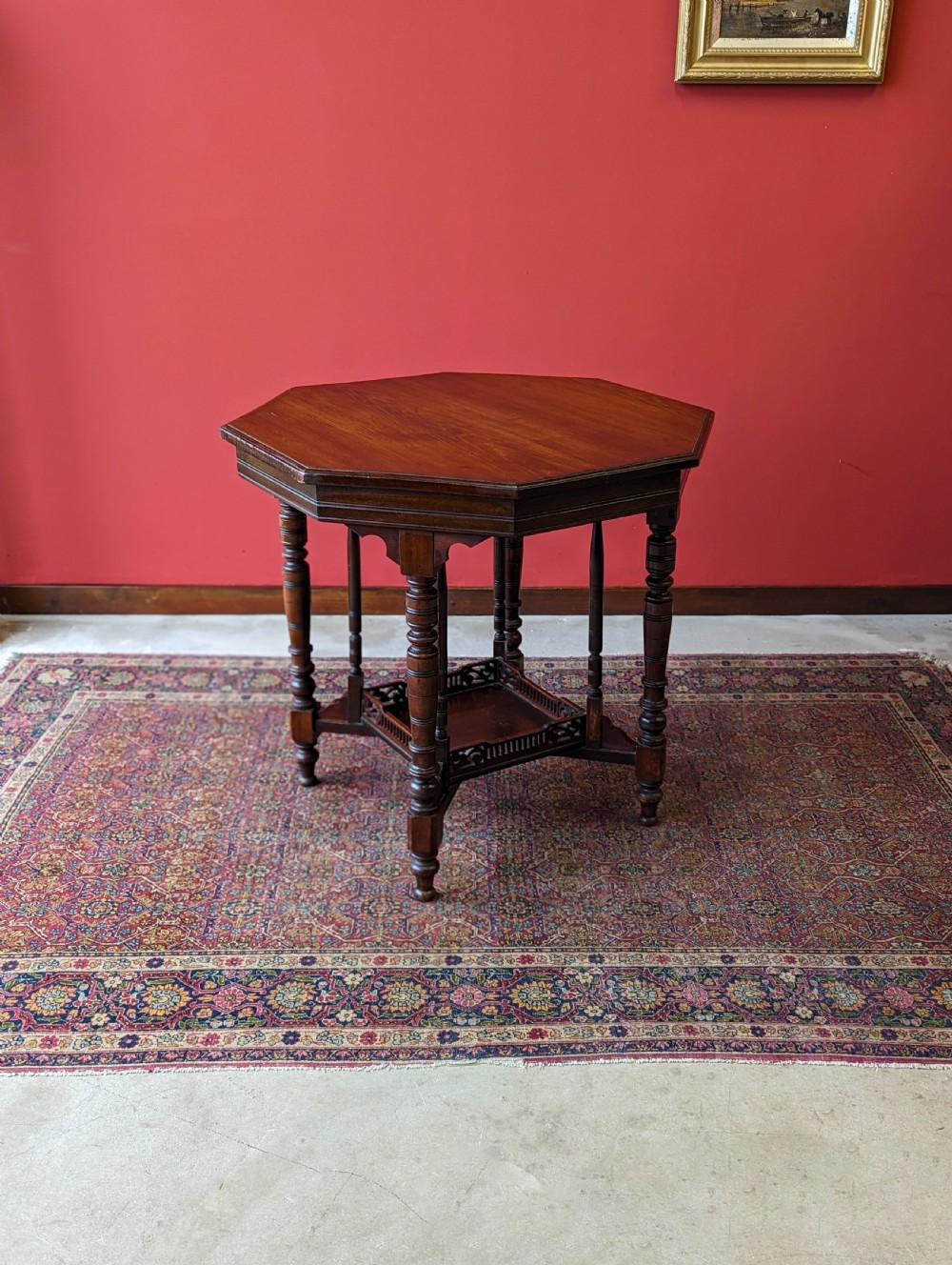 Antique Edwardian Mahogany Octagonal Occasional Table View III