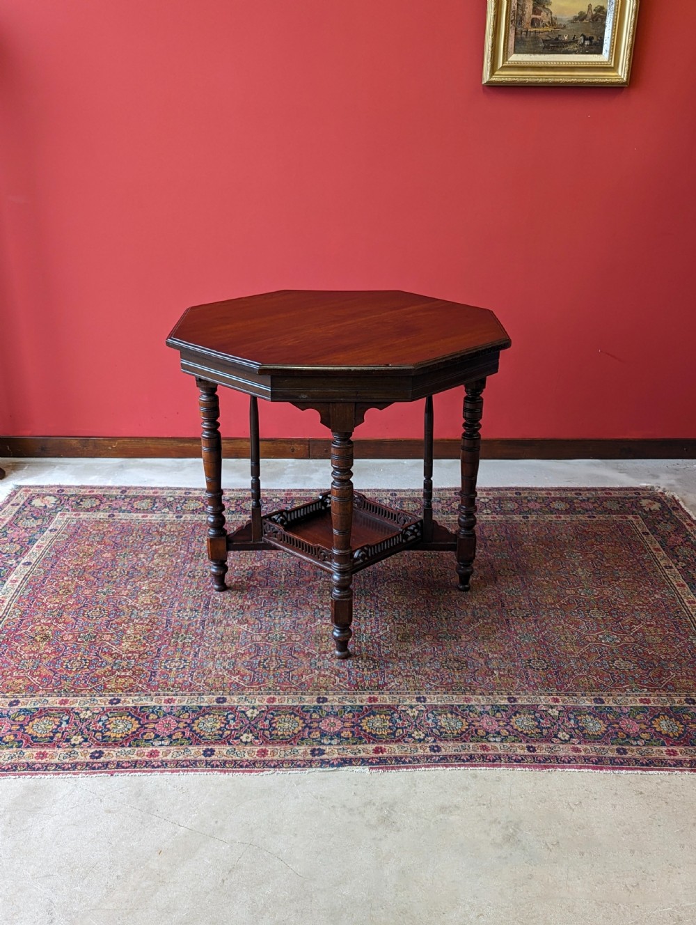 Antique Edwardian Mahogany Octagonal Occasional Table View VII