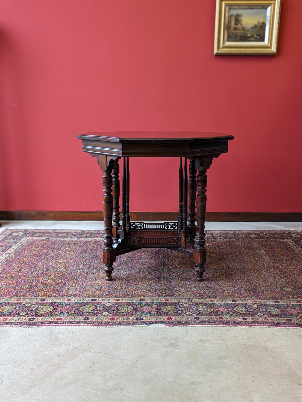 Antique Edwardian Mahogany Octagonal Occasional Table View IX