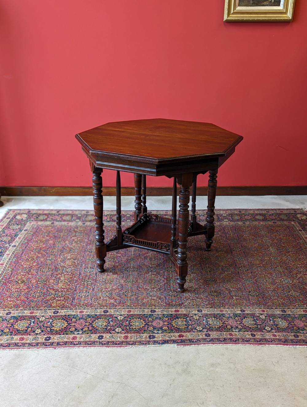 Antique Edwardian Mahogany Octagonal Occasional Table View X