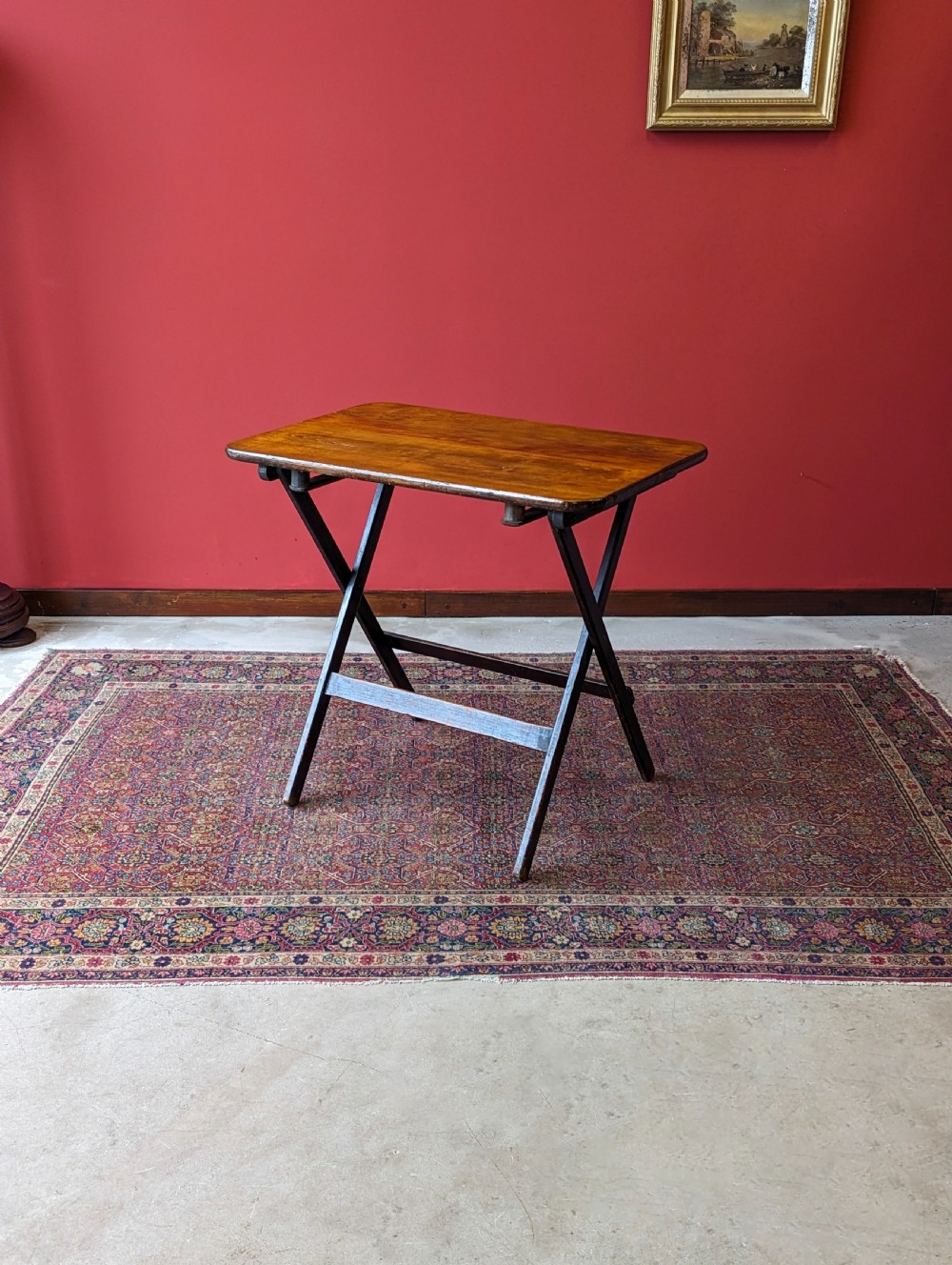 Antique Victorian Folding Pine Table View VI
