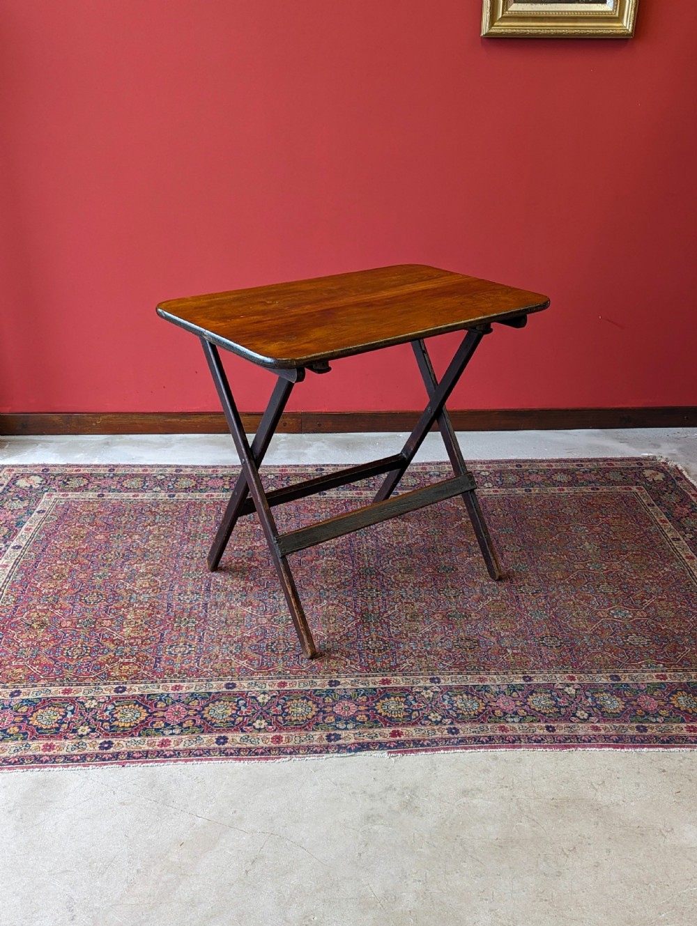 Antique Victorian Folding Pine Table View VII
