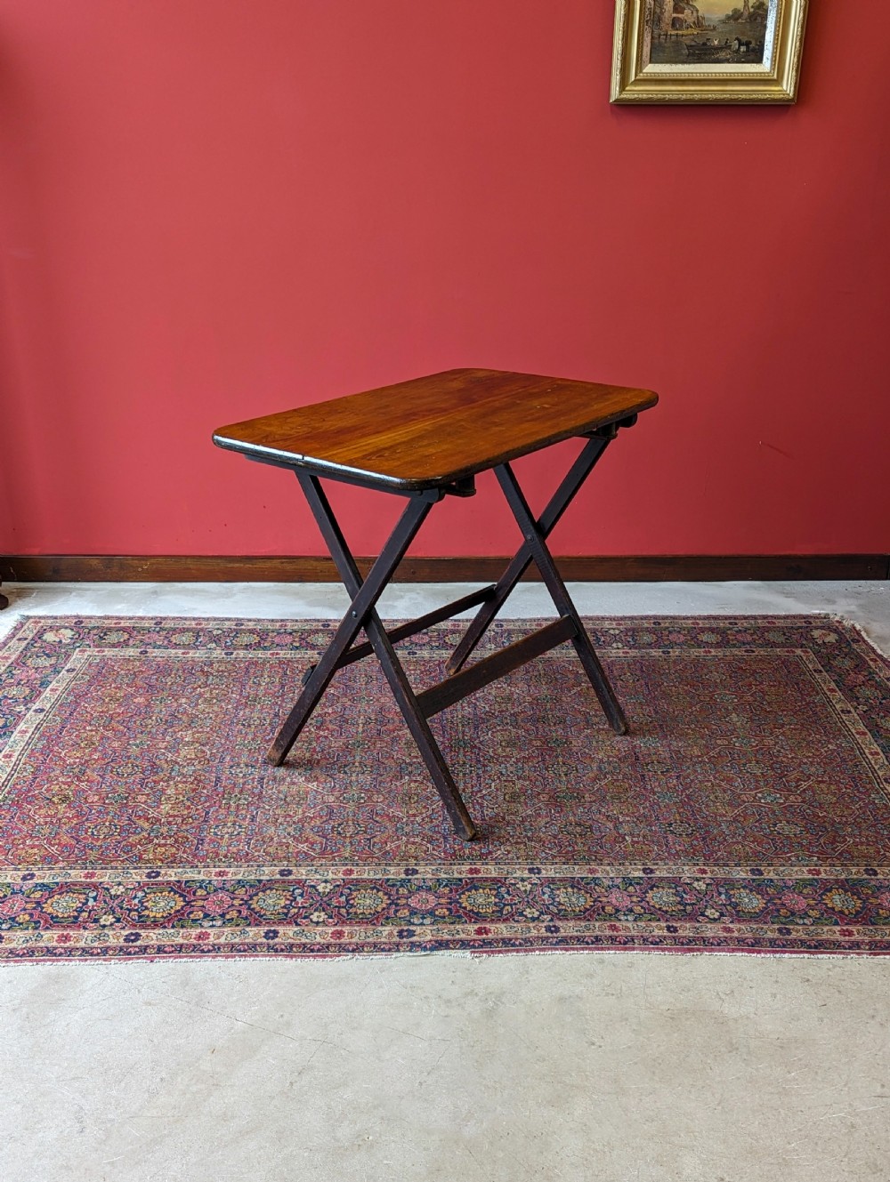 Antique Victorian Folding Pine Table View VIII