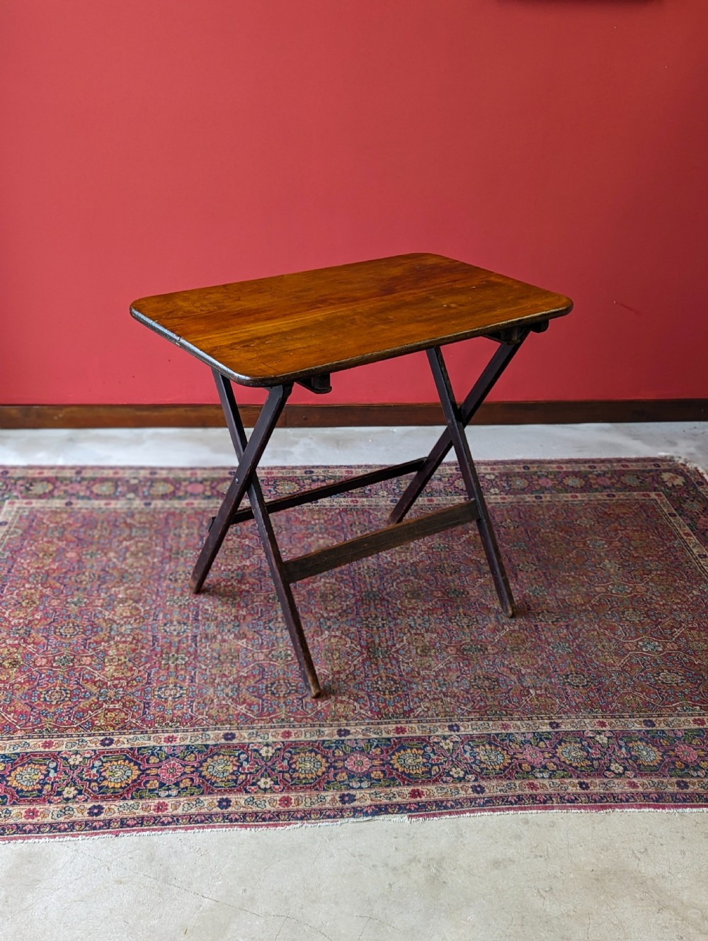Antique Victorian Folding Pine Table View IX
