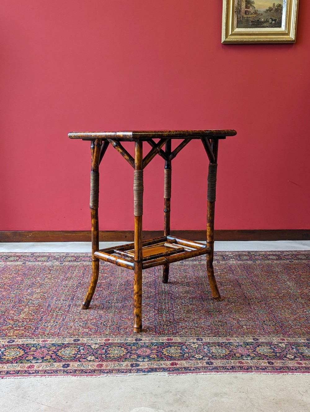 Antique Victorian Bamboo & Lacquer Side Table View VII