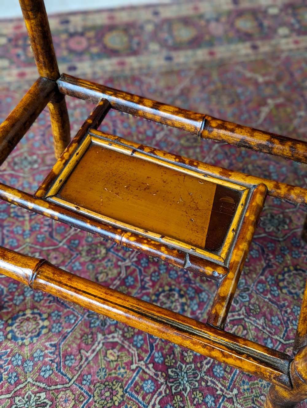 Antique Victorian Bamboo & Lacquer Side Table View IX