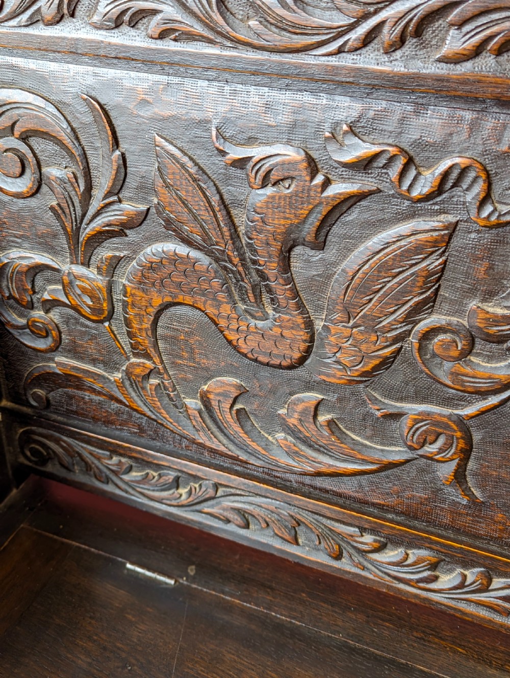 Antique Early 20th Century Oak Settle View V