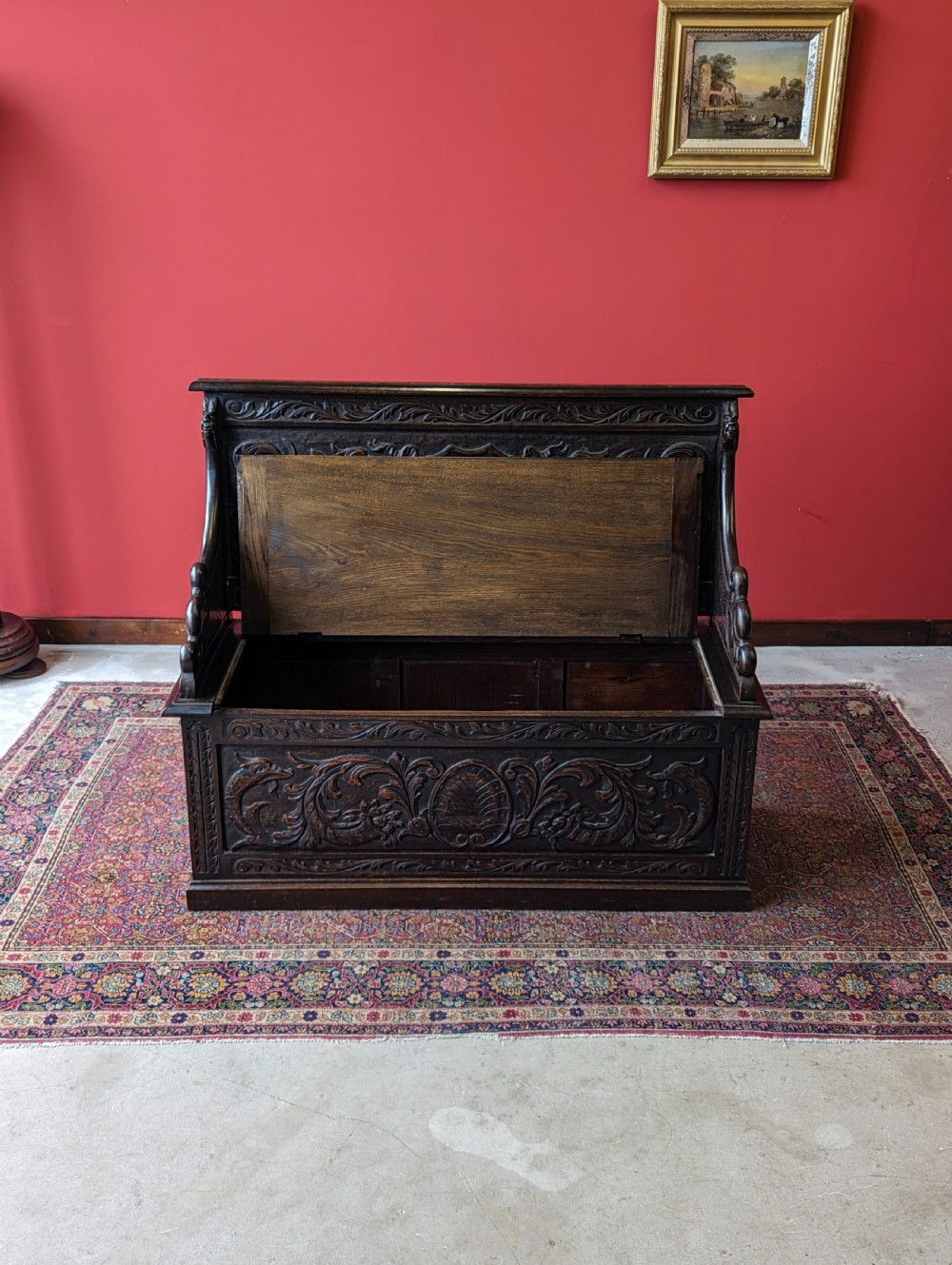 Antique Early 20th Century Oak Settle View X