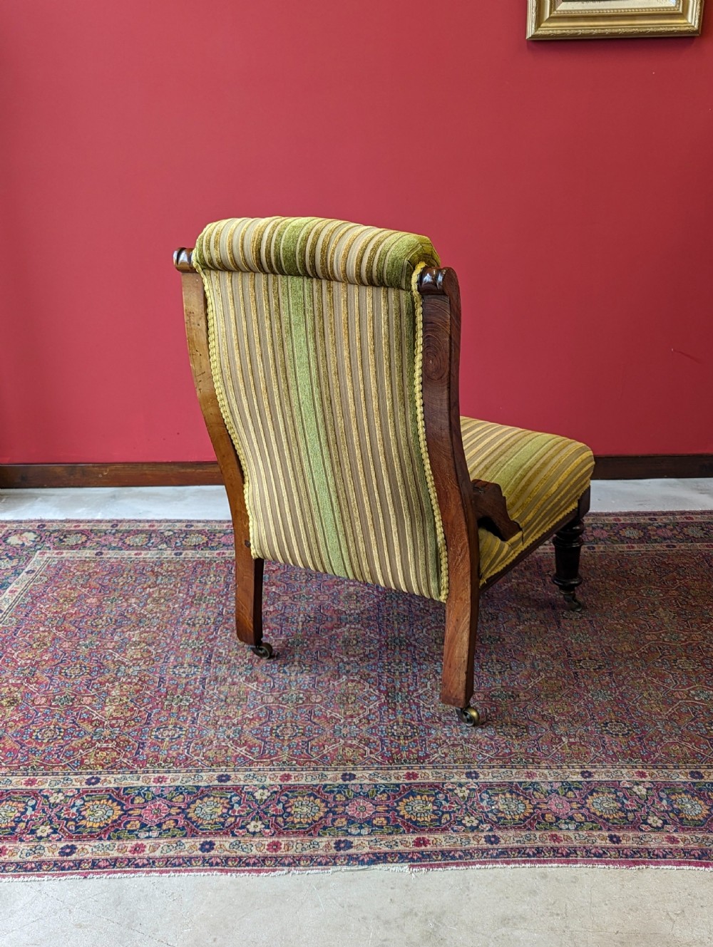 Antique Victorian Mahogany Lounge Chair View III