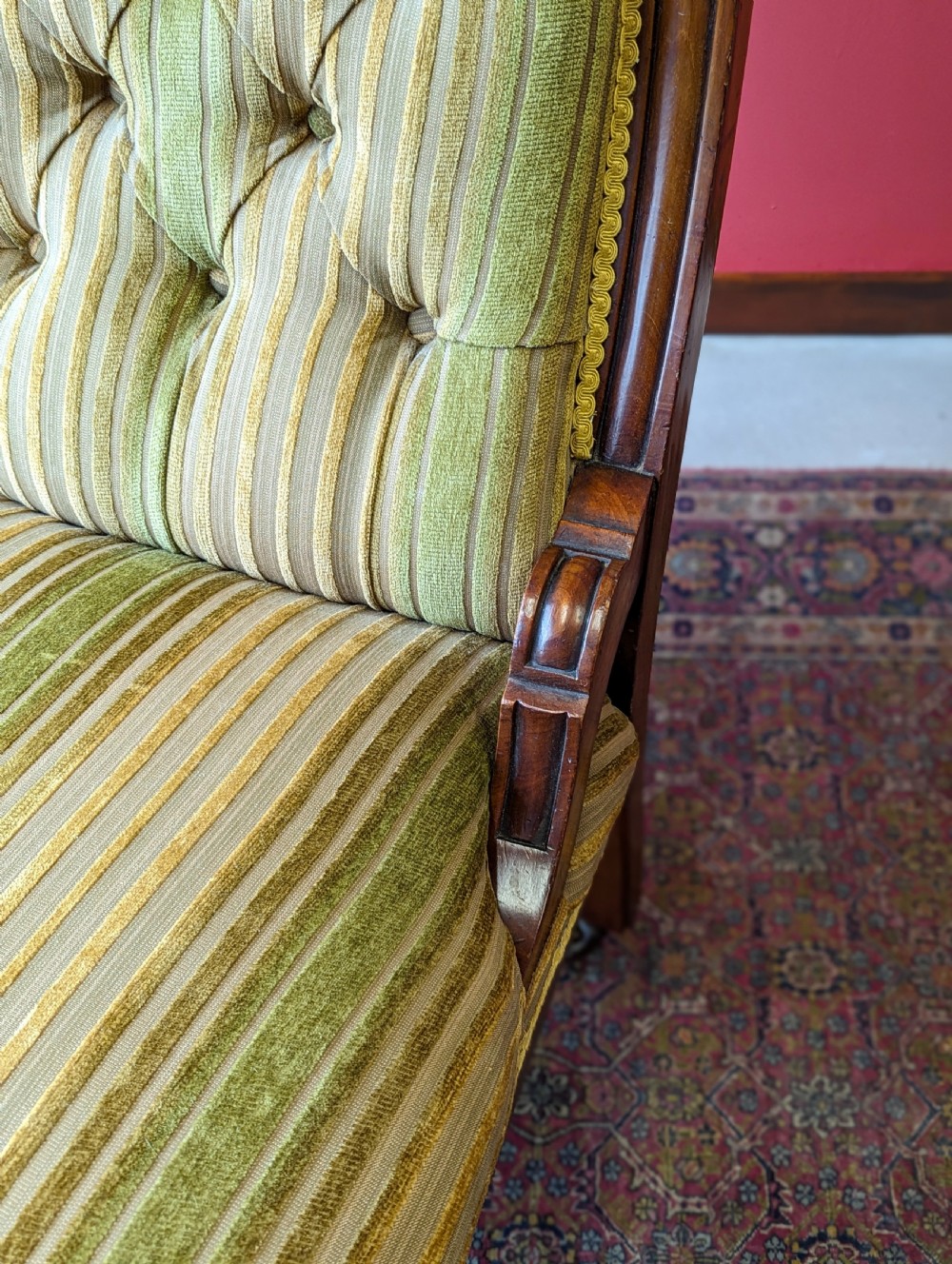 Antique Victorian Mahogany Lounge Chair View V