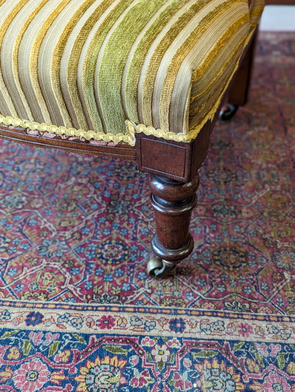 Antique Victorian Mahogany Lounge Chair View IX