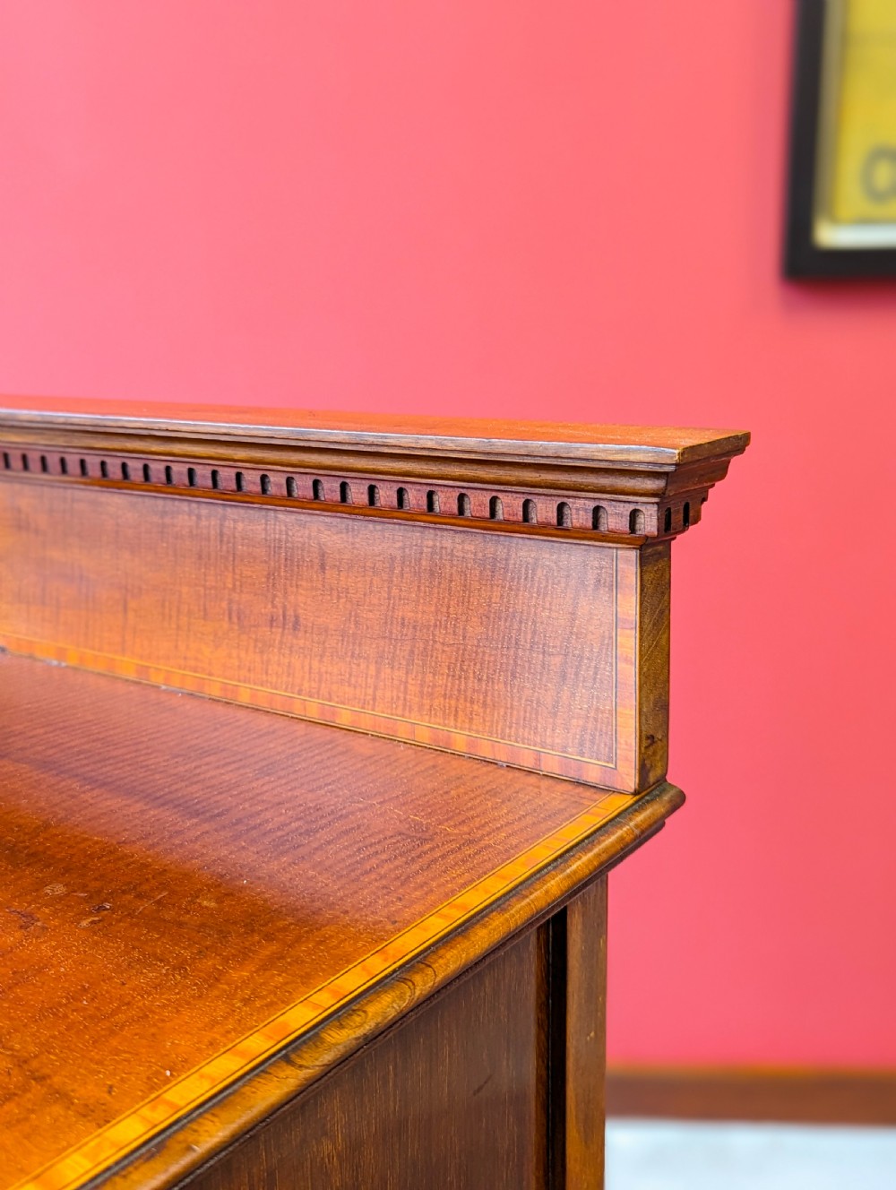 Antique Edwardian Inlaid Mahogany Bedside Pot Cupboard View V