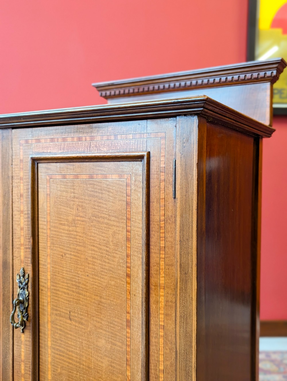 Antique Edwardian Inlaid Mahogany Bedside Pot Cupboard View VI