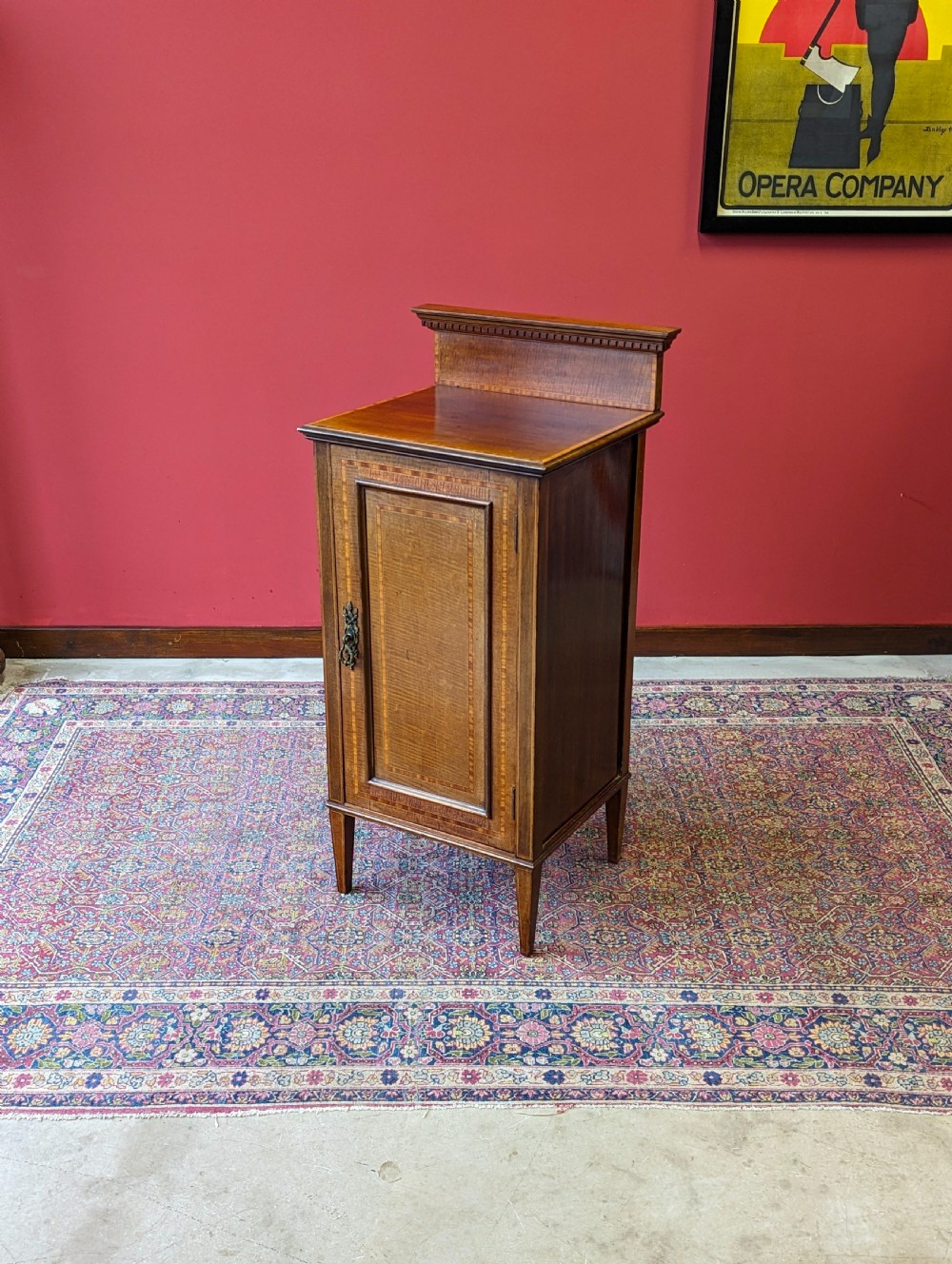 Antique Edwardian Inlaid Mahogany Bedside Pot Cupboard View VII