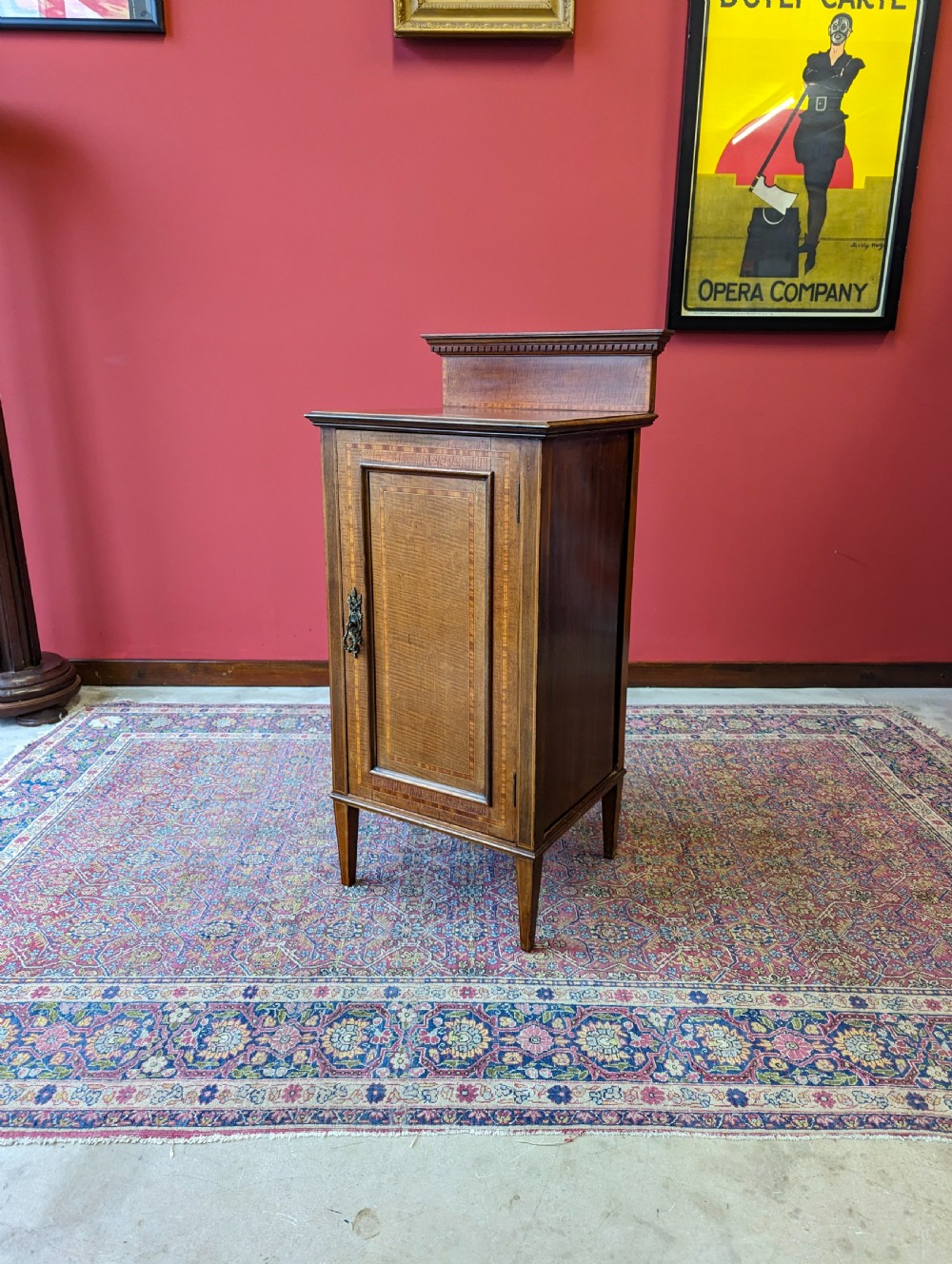 Antique Edwardian Inlaid Mahogany Bedside Pot Cupboard View VIII