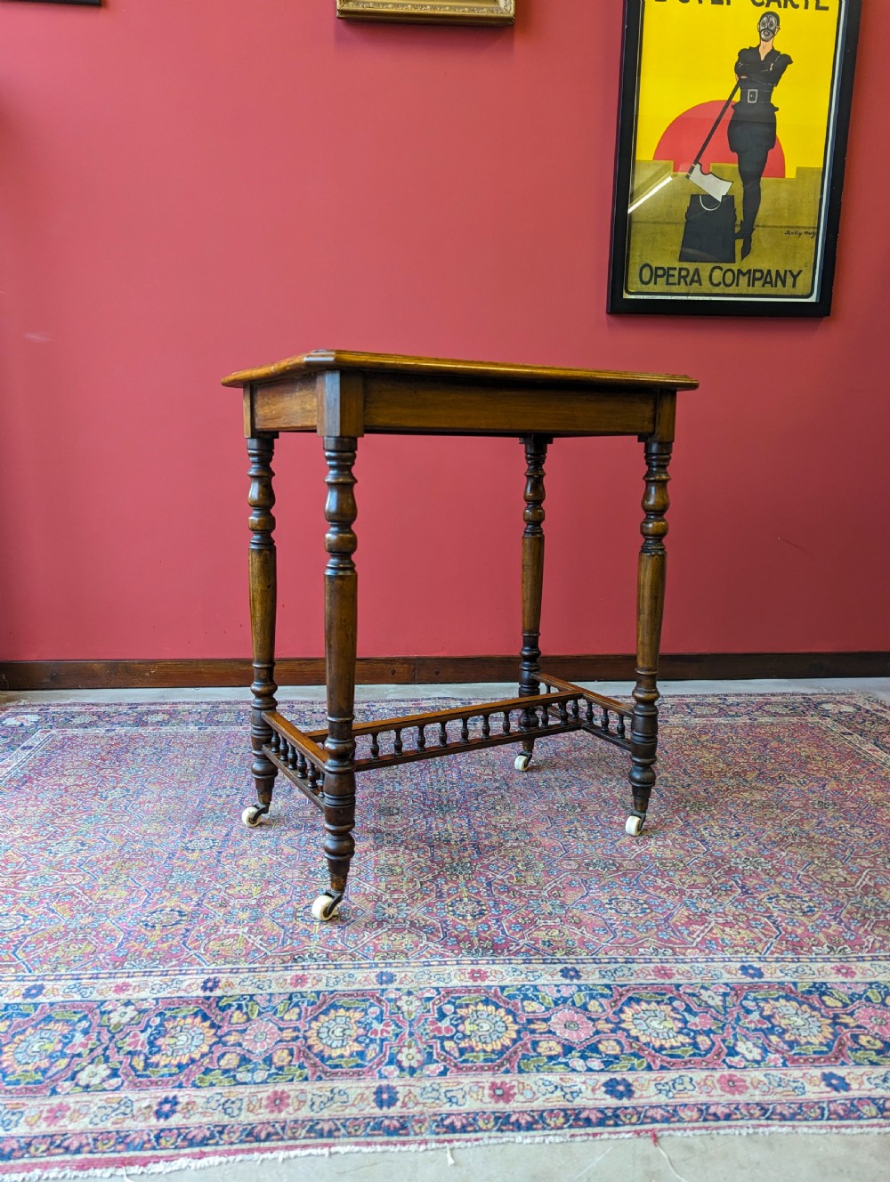 Antique Victorian Aesthetic Movement Walnut Side Table View VI