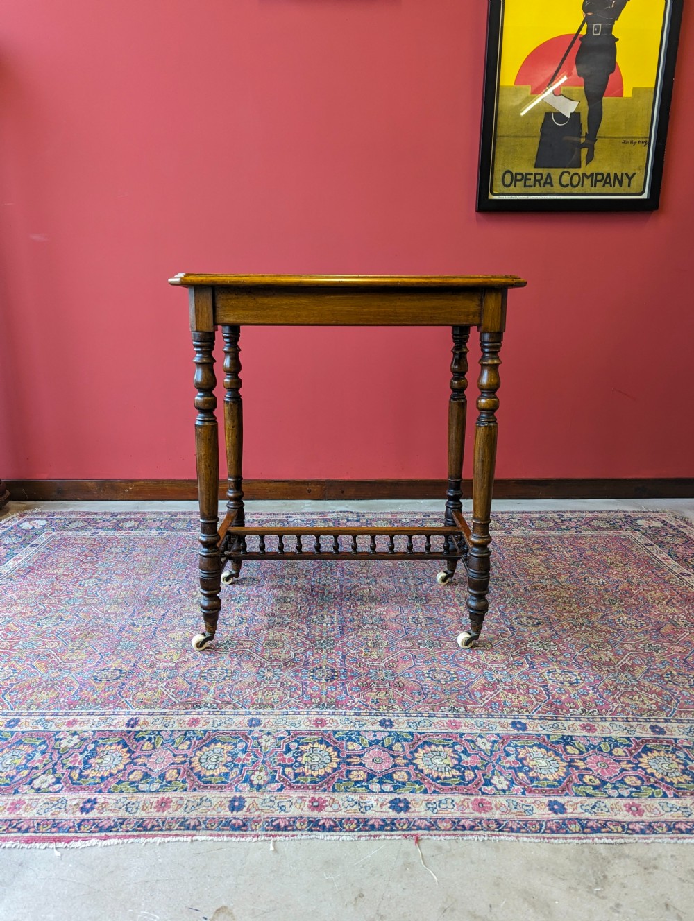 Antique Victorian Aesthetic Movement Walnut Side Table View X