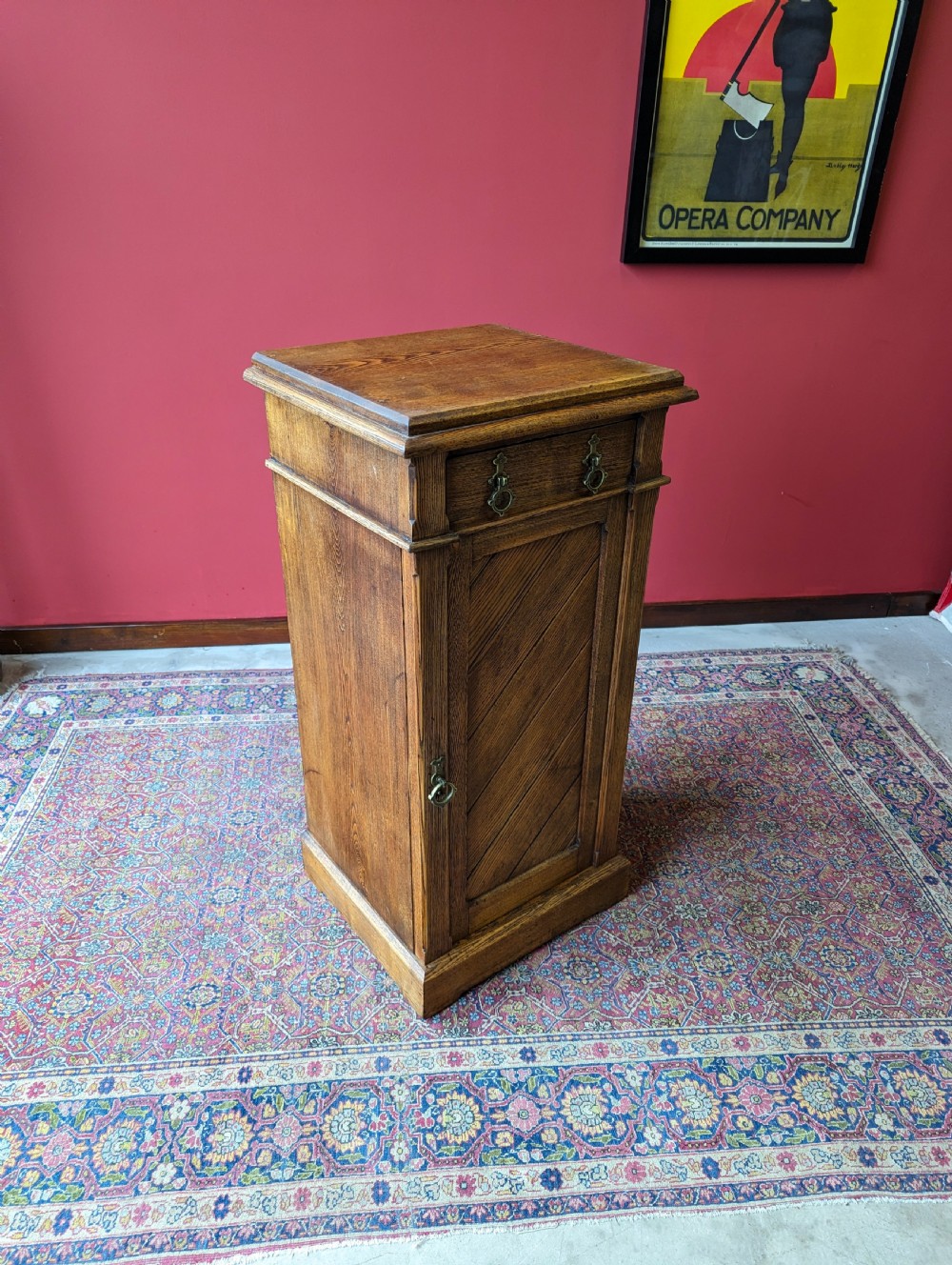 Antique Aesthetic Movement Ash Pedestal Bedside Cupboard View II
