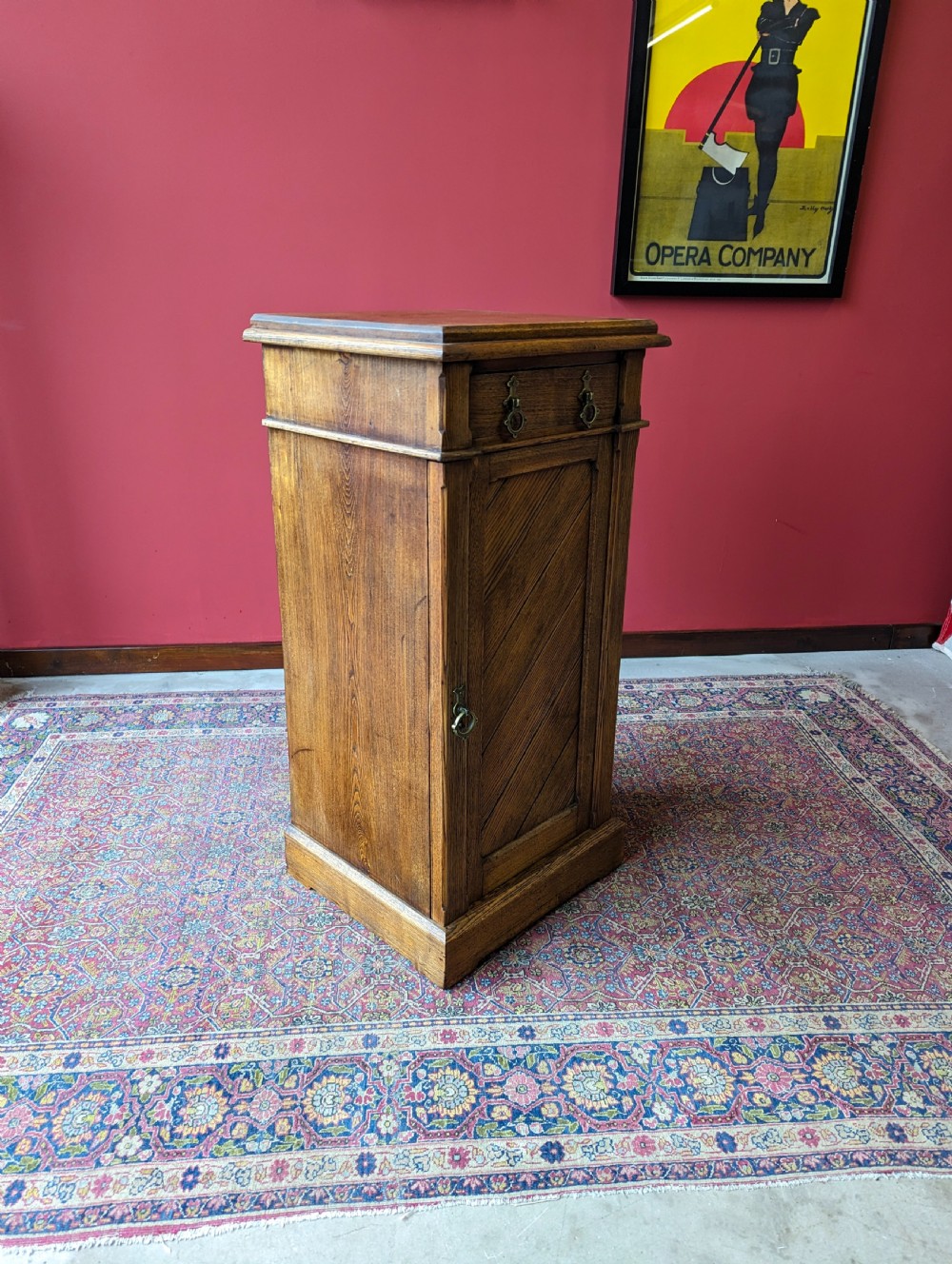 Antique Aesthetic Movement Ash Pedestal Bedside Cupboard View III